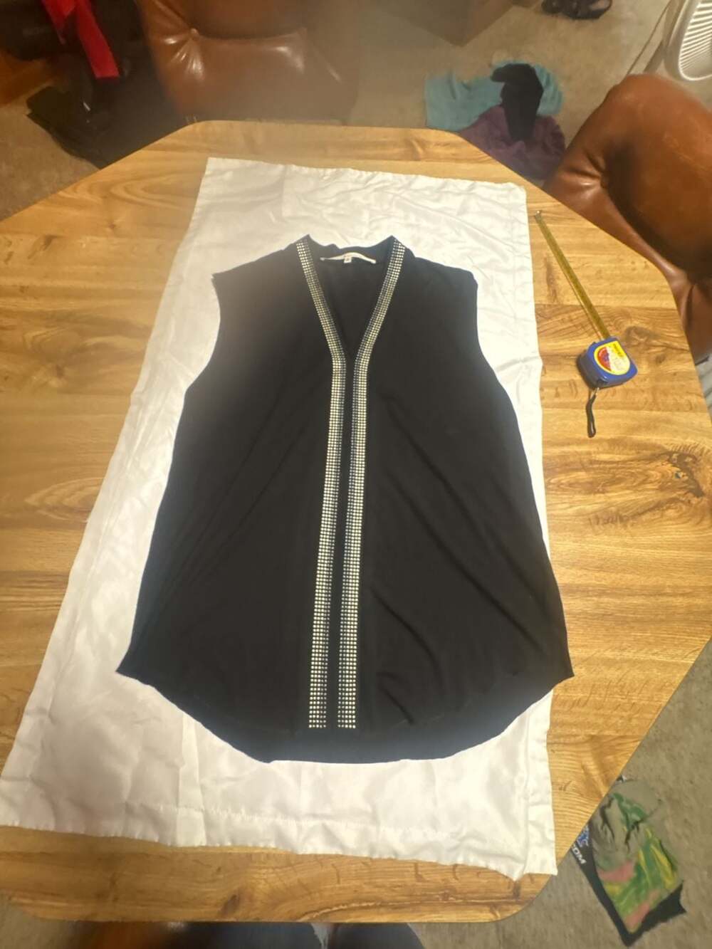 Rachel Rachel Roy Black Studded V-Neck Sleeveless Blouse Top